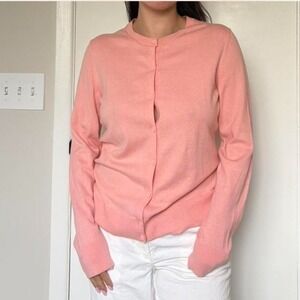 GAP Women's Pink 100% Cotton Button-UpCardigan -‎ Size L